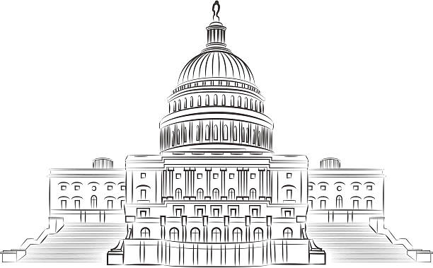 Capitol outline vector illustration Capitol outline vector illustration washington dc illustrations stock illustrations