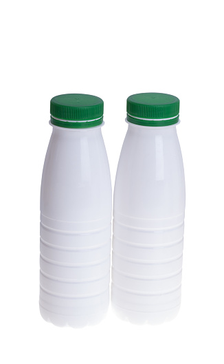 plastic white bottle isolated on white background