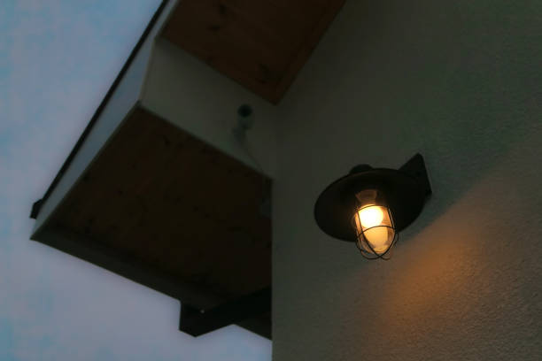 istock The wall lighting installed in the old mountain hut is emotional 1483315017
