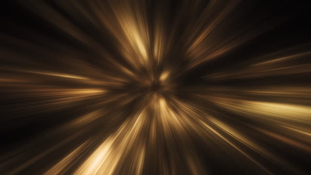 High Speed, Light Streaks, Long Exposure - Blurred Motion, Abstract Background - Gold Colored Version - Loopable