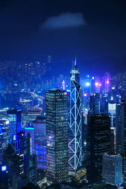 istock Hong Kong skyline at night view from Victoria Peak 1483319402