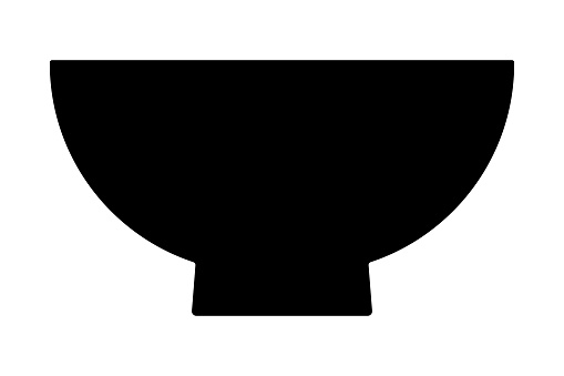 Simple bowl Isolated vector silhouette.