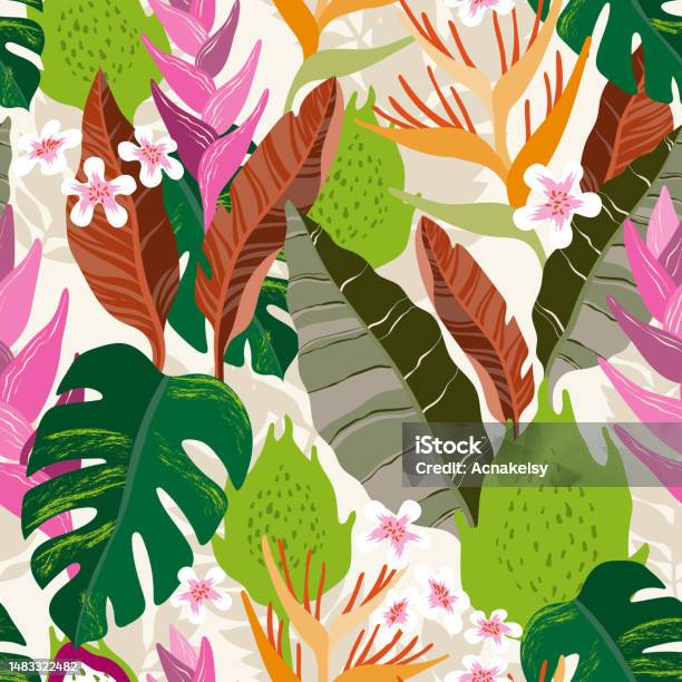 Wild Colorful Patterns Seamless Pattern With Hand Drawing Wild Flowers Stock Illustration ...