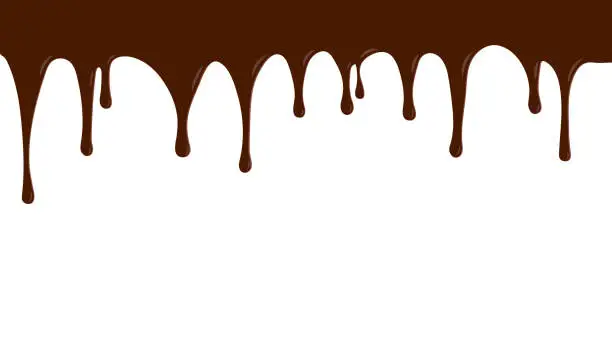 Vector illustration of Dripping of melted chocolate, background. Vector illustration