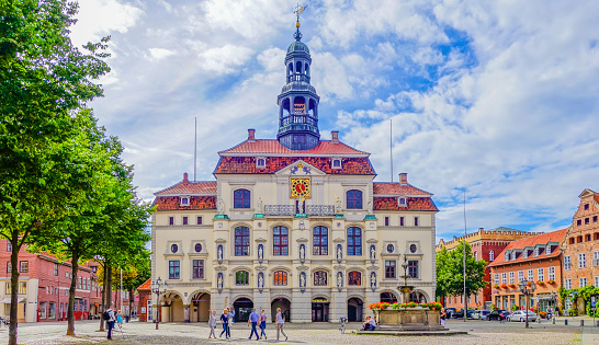 City Hall on the Stortorget Square in Malmo in Sweden.
