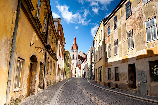 istock Empty cobblestone street in Znojmo, Czech Republic 148333078