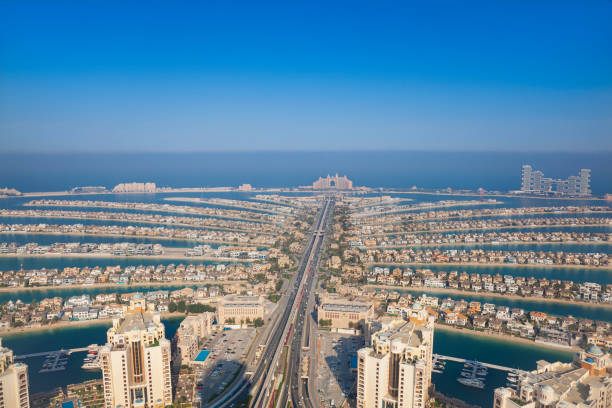 istock Palm Island, Dubai United Arab Emirates top view 1483330820