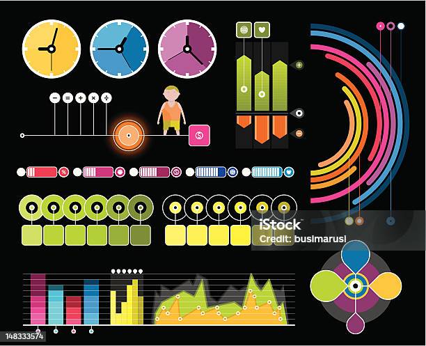 Vetores de Cor Elementos Para Infográficos e mais imagens de Agenda pessoal - Agenda pessoal, Cartografia, Composição