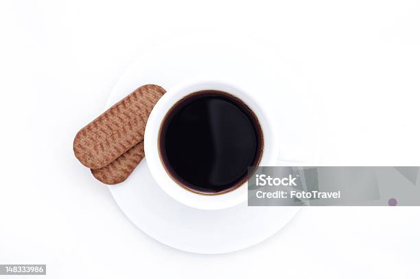 Filiżanka Kawy I Pliki Cookie - zdjęcia stockowe i więcej obrazów Bańka - Bańka, Bez ludzi, Białe tło