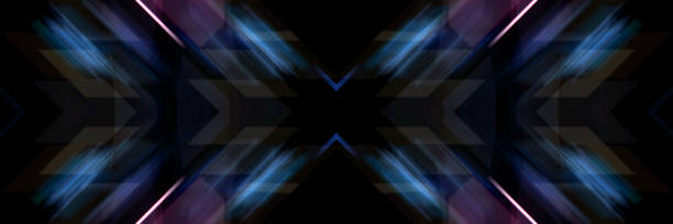 Luminous lines of an oblique cross. Abstract futuristic background.