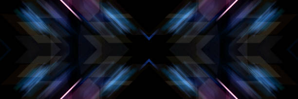 Luminous lines of an oblique cross. stock photo