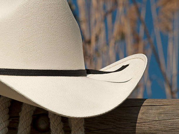 istock Cowboy hat in a fence close up 148334052