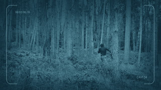 CCTV Man Runs Through The Woods