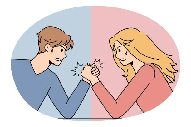 Vector illustration of Gender conflicts and sexism concept