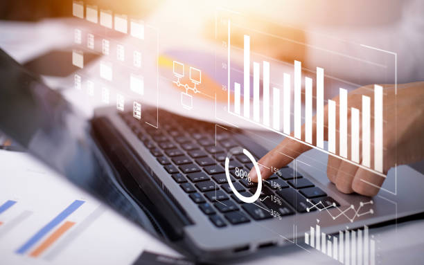 istock Businessman working on a laptop with Online documentation, Analyst working with Business Analytics and Data Management, Virtual Document Management System, Software for archiving corporate files. 1483354895