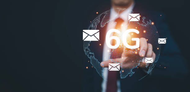 Business touch technology 6G of mobile telecommunication network in Europe for high speed wireless data connection to internet from smartphones, concept future technology 6G network wireless systems tecnología táctil empresarial 6g de la red de telecomunicaciones móviles en europa para la conexión inalámbrica de datos de alta velocidad a internet desde teléfonos inteligentes, concepto de tecnología futura sistemas inalámbricos de red 6g
