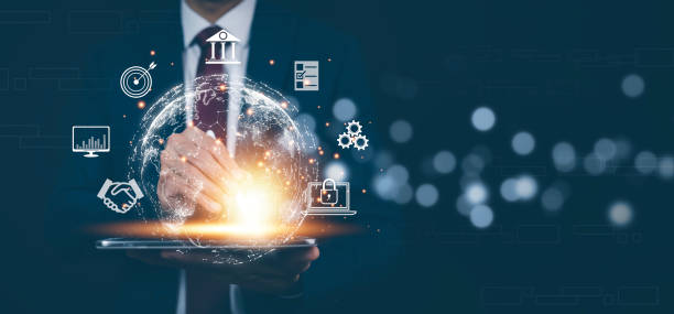 istock virtual Global Internet connection metaverse concept, Businessman using mobile smartphone, global internet connection application technology and digital marketing, Financial and banking,tech big data. 1483357300