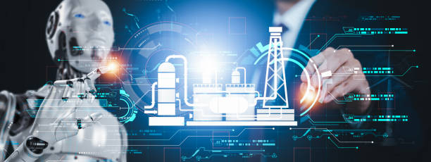 Businessman and Robot hand touch electric power and virtual modern Reduce CO2 emission with icons, global warming emissions carbon footprint climate change to limit global warming, natural energy empresario y robot tocan la mano de la energía eléctrica y virtual moderna reducir las emisiones de co2 con iconos, emisiones de calentamiento global huella de carbono cambio climático para limitar el calentamiento global, energía natural