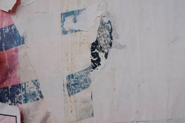 istock Torn street poster background, abstract old paper collage 1483360301
