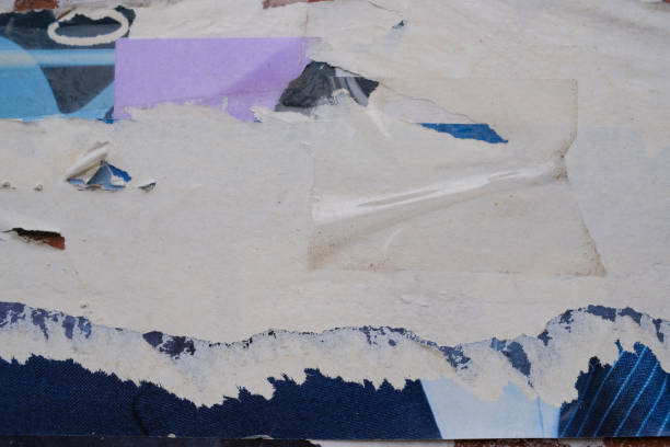 istock Torn street poster background, abstract old paper collage 1483360333