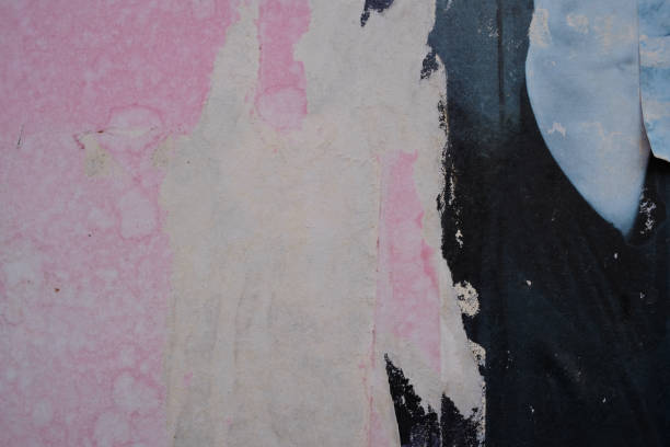 istock Torn street poster background, abstract old paper collage 1483360339