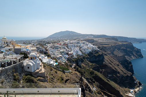the white houses of Fira on the island of Santorini