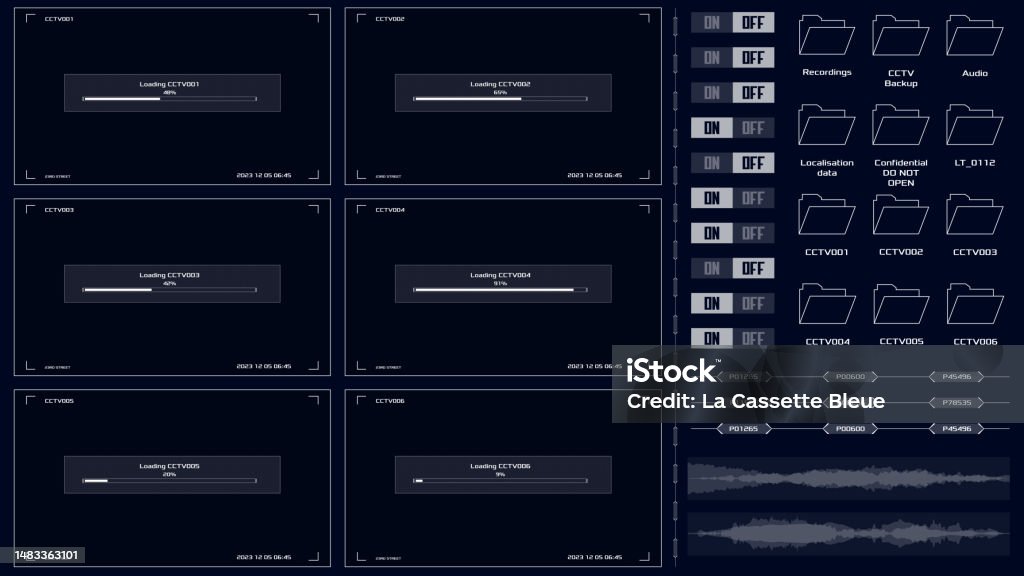 Cctv Visual Interface Cctv Interface Screen Camera Screen Frame For Surveillance Vector Ui ...