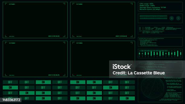 Cctv Ui Example Cctv Interface Screen Camera Screen Frame For Surveillance Vector Ui ...