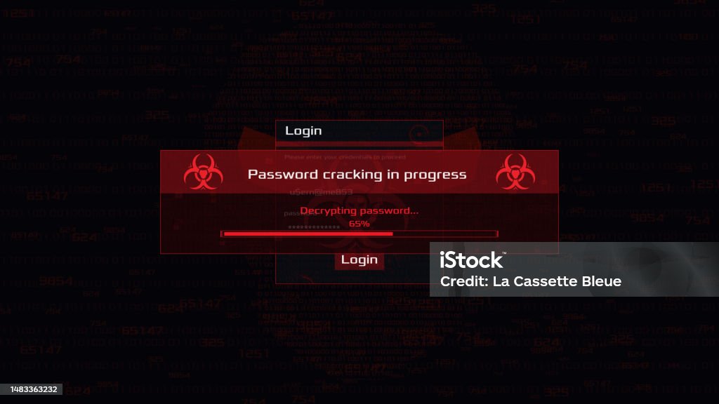 Cracking Password In Progress Pop Up Hacking Login Screen Vector ...