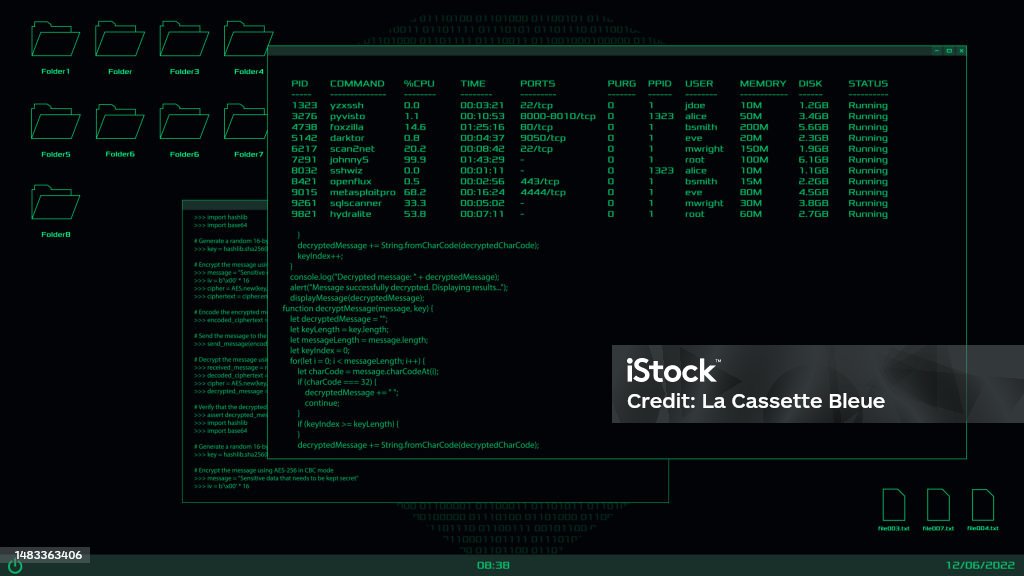 Hacker And Programmer Desktop Interface Code Window And Folders Vector ...