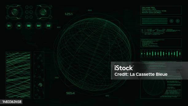 Hacker Interface Screen Code Window High Tech Ui Vector Data Scanner ...