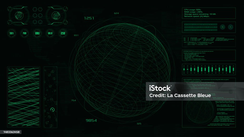Hacker Interface Screen Code Window High Tech Ui Vector Data Scanner ...