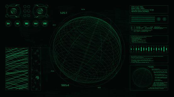 Hacker Interface Screen Code Window High Tech Ui Vector Data Scanner ...