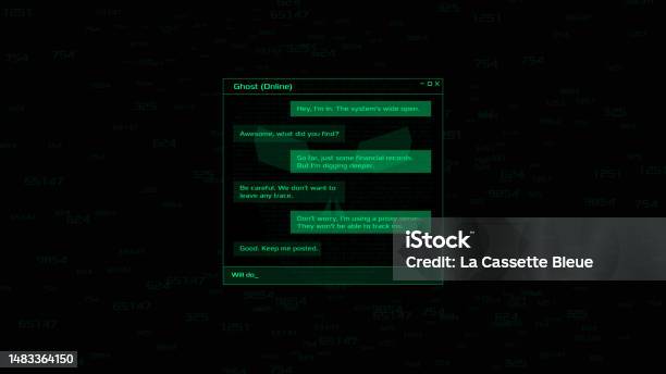Hacker Window Chat Conversation Interface Vector Hud Stock Illustration ...