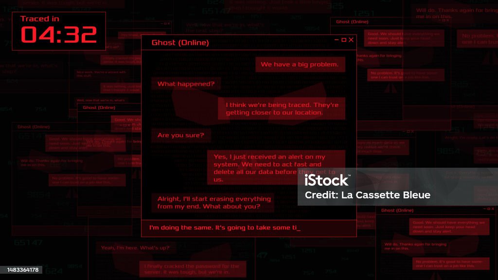 Hacker Window Chat Conversation Interface Vector Hud Stock Illustration ...