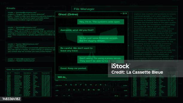 Hacker Window Chat Conversation Interface Vector Hud Stock Illustration ...
