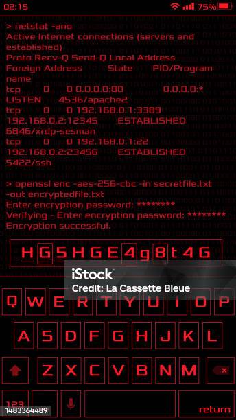 Smartphone Password Hacking Interface Red Screen Hacker And Virus Theme ...