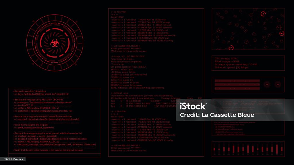 Spy And Hacker Code Window Interface Vector Hud Stock Illustration ...