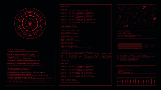 Spy Coding Spy And Hacker Code Window Interface Vector Hud Stock Illustration ...