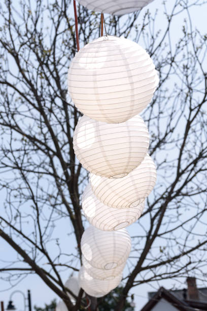 istock suspended rice flour paper sphere lamp string 1483366787