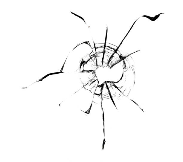 istock Broken window, background of cracked glass. Abstract texture on white background 1483373672
