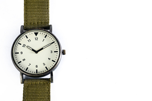 green watch on white background