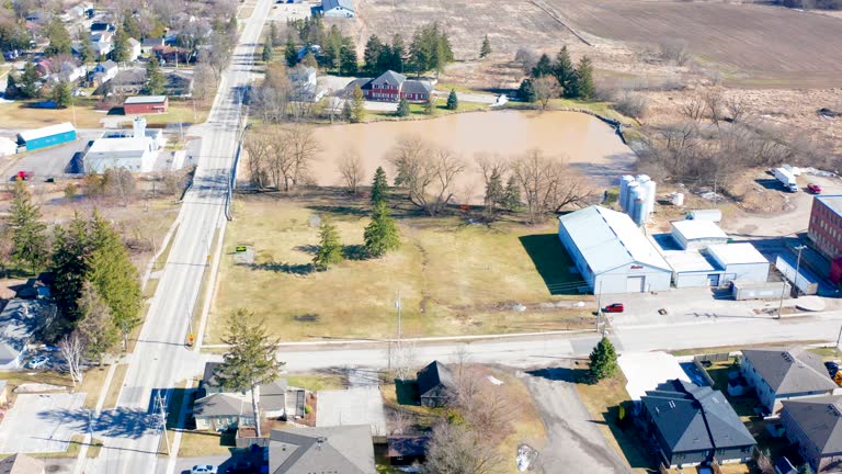 Aerial view Baden, Waterloo, Canada.