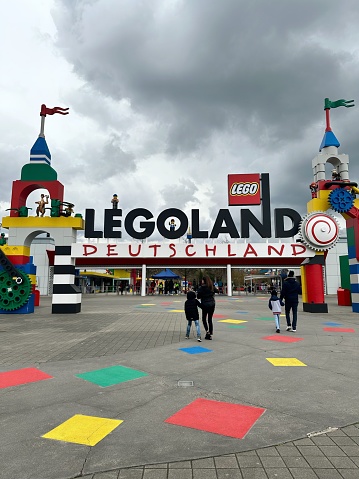 The entrance of Legoland Germany. Günzburg Germany. April 15th 2023.