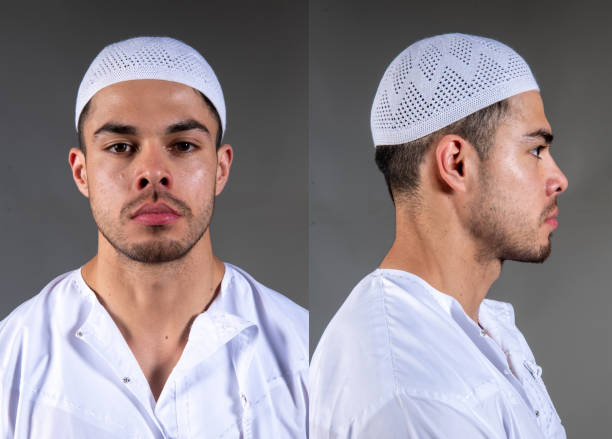 istock Young muslim man looking at the camera mugshot 1483385565