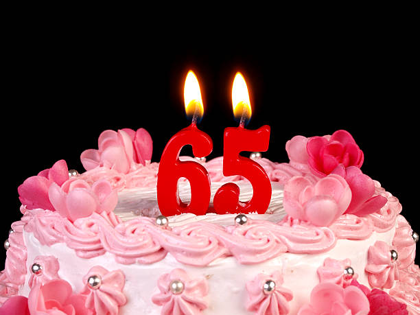Birthday-anniversary cake Nr. 65 stock photo