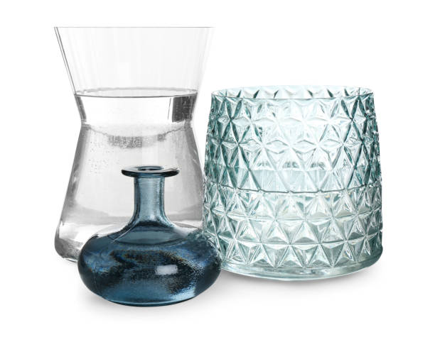 istock Different beautiful glass vases on white background 1483391274
