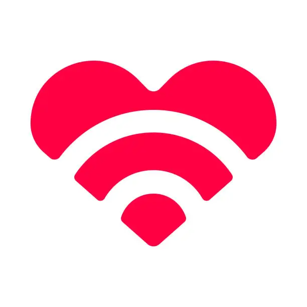 Vector illustration of Wifi with a heart symbol for the cofee shops or tea places. Can also be a symbol for you to spread the love.