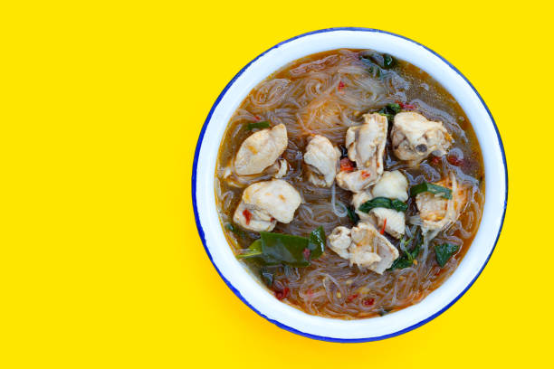 istock Spicy chicken soup with vermicelli or glass noodle 1483400879