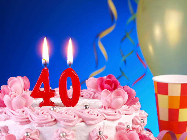 Birthday-anniversary cake Nr. 40 stock photo